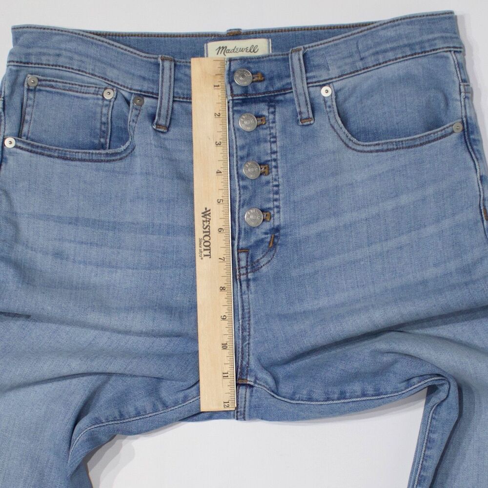Madewell Cali Demi Boot 25" Crop High Waist Light Wash Jeans Women Size 29 (J1) - Picture 14 of 15